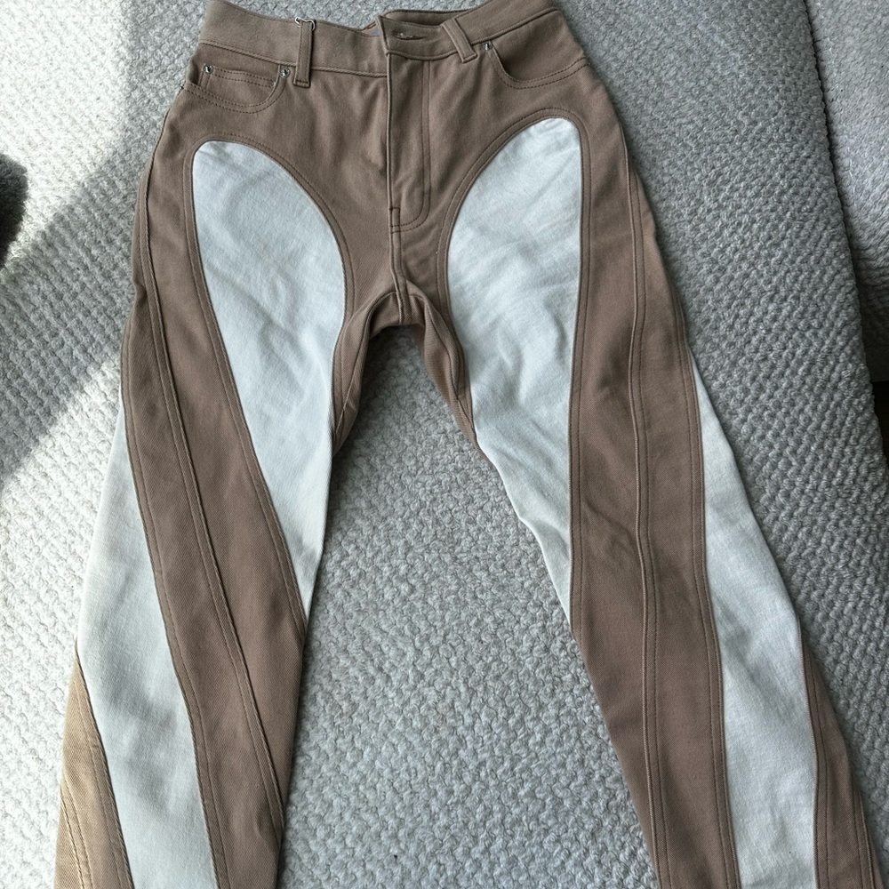 Mugler Tan and White Women's Jeans Size FR 38